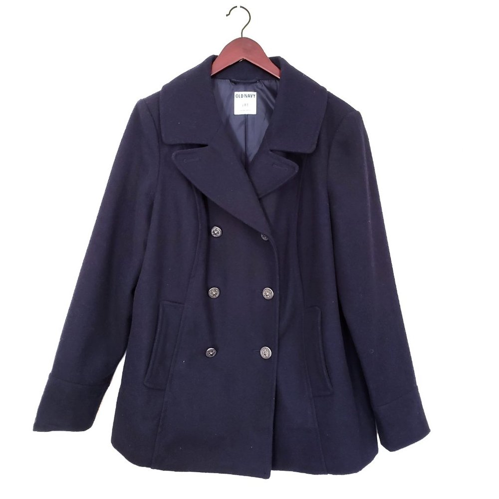 Old Navy Women's Wool Pea Coat - Dark Navy